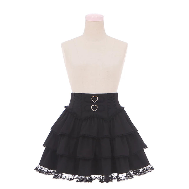 Jirai Kei Off Shoulder Blouse, Tiered Skirt (L M S) 45584:856512