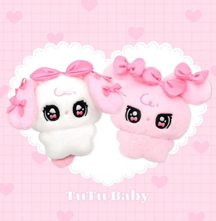 Kawaii Pink Bunny/Puppy Plush Pendant + Acrylic Keychain 43028:762394