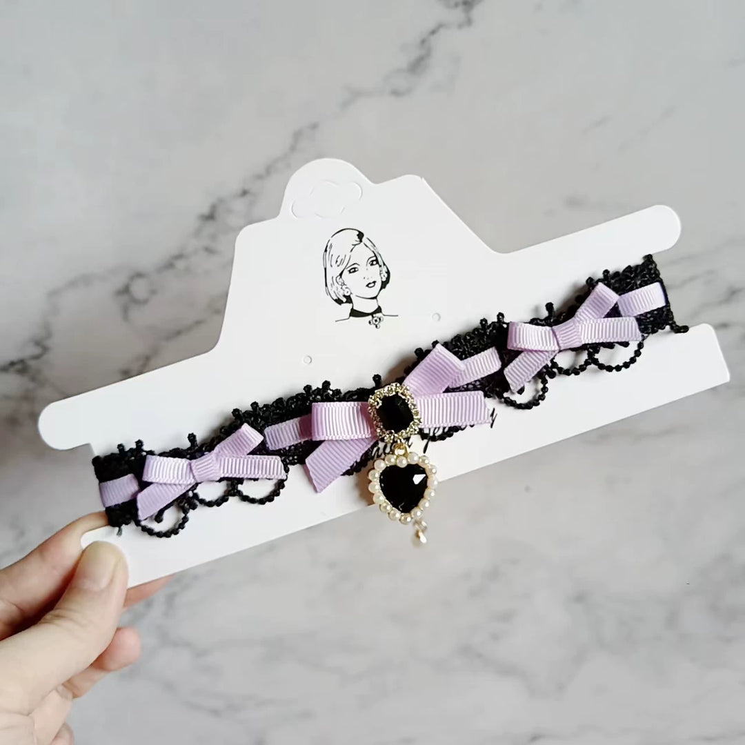 Ryousangata Heart Rhinestones Necklaces and Wrist Pieces 45072:838590