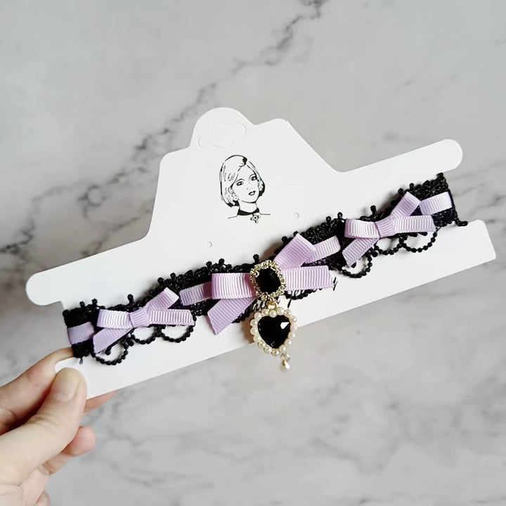 Ryousangata Heart Rhinestones Necklaces and Wrist Pieces 45072:838590