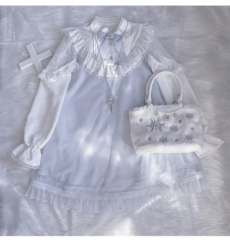 A-line Tenshi Kaiwai Dress, Lace Shoulder 43690:783187