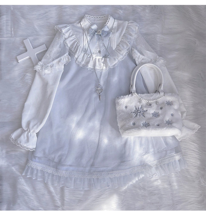 A-line Tenshi Kaiwai Dress, Lace Shoulder 43690:783187