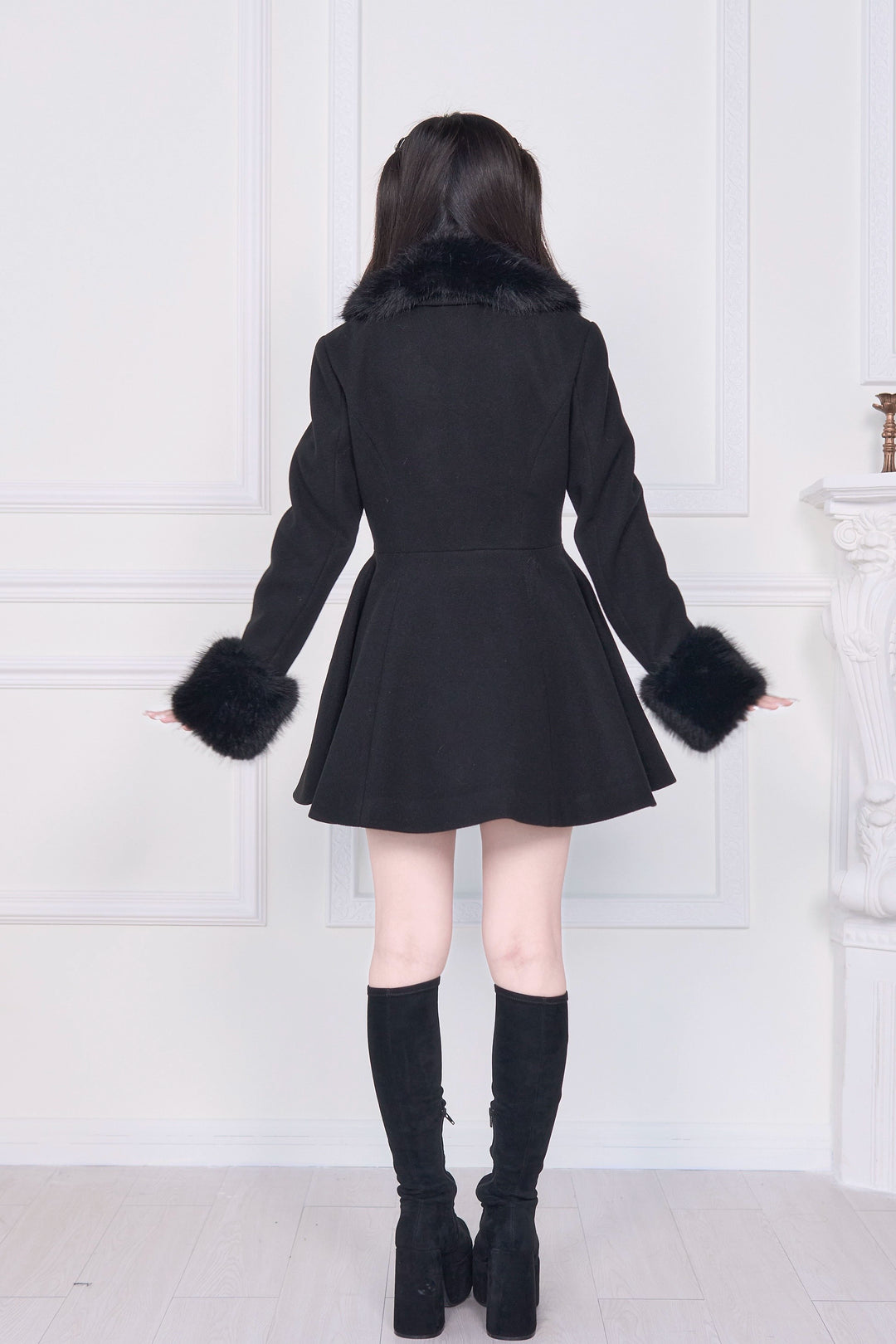 Ryousangata Winter Coat, Faux Fur, Detachable Bow & Cape 44066:794447