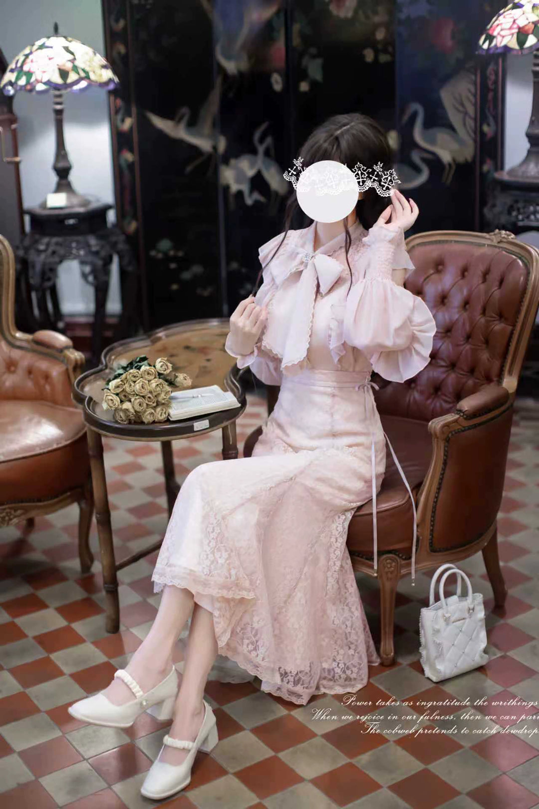 Seiso Kei Chiffon Blouse, Mermaid Skirt 44030:793802