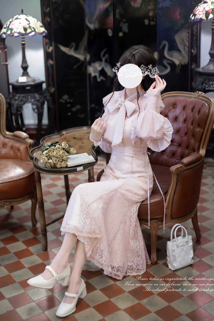 Seiso Kei Chiffon Blouse, Mermaid Skirt 44030:793802