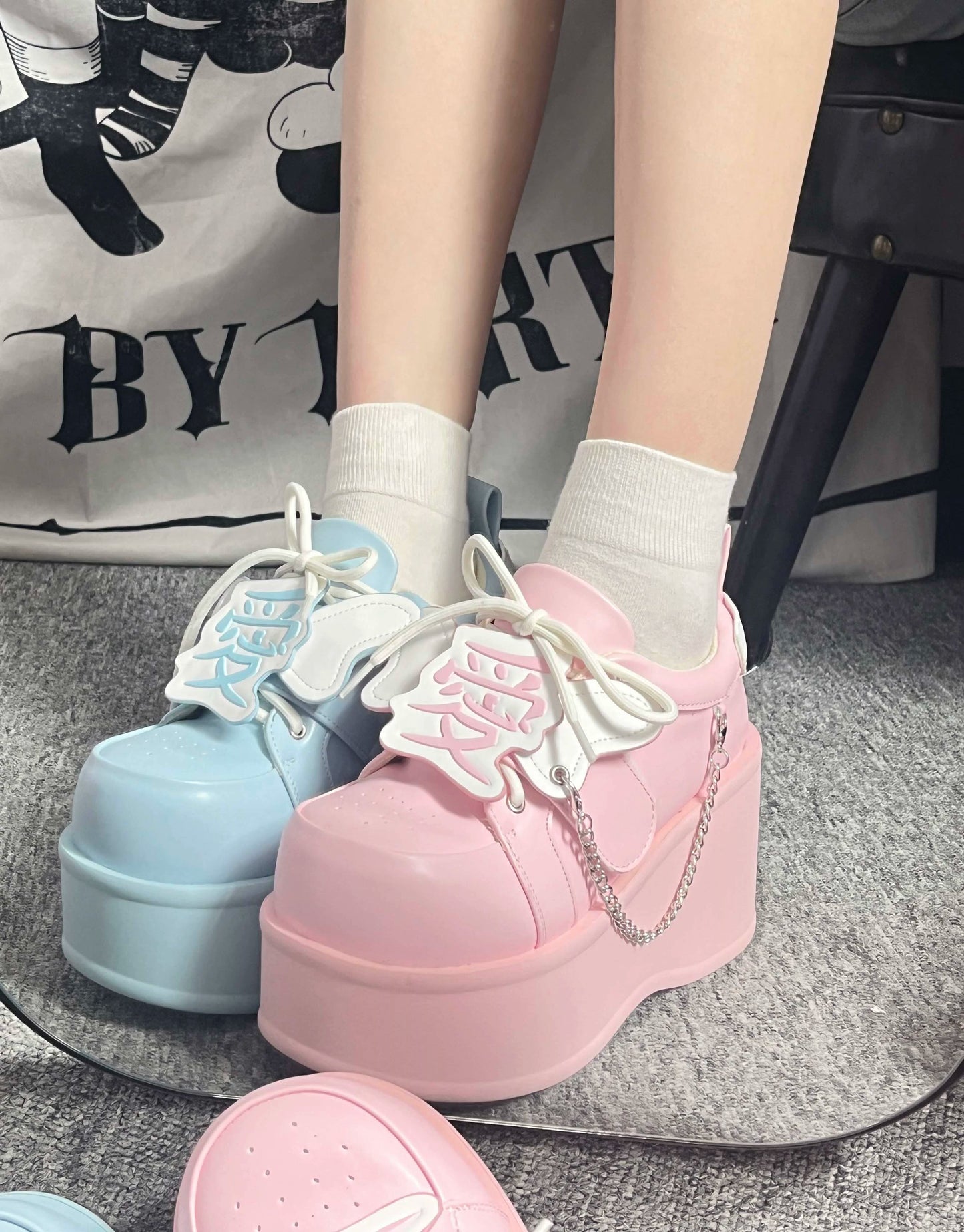 Tenshi Kaiwai Platform Shoes Subculture Thick-soled Shoes 35748:503464 35748:503464