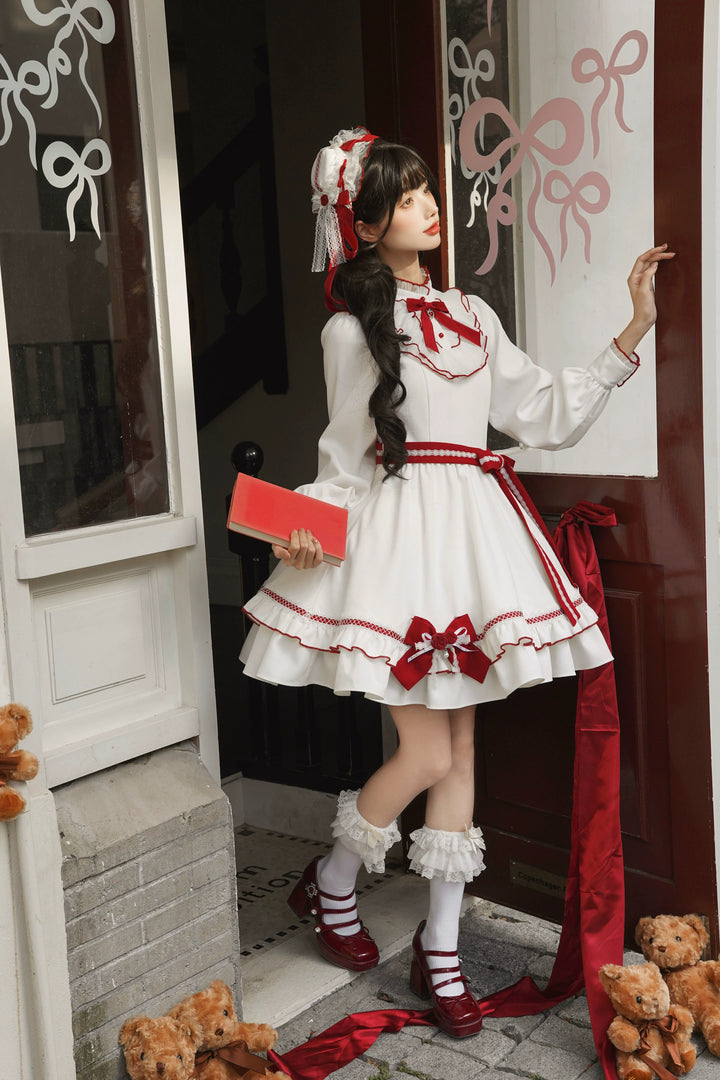 Christmas Dress Outfit, Red Cape with Detachable Collar 44323:805003