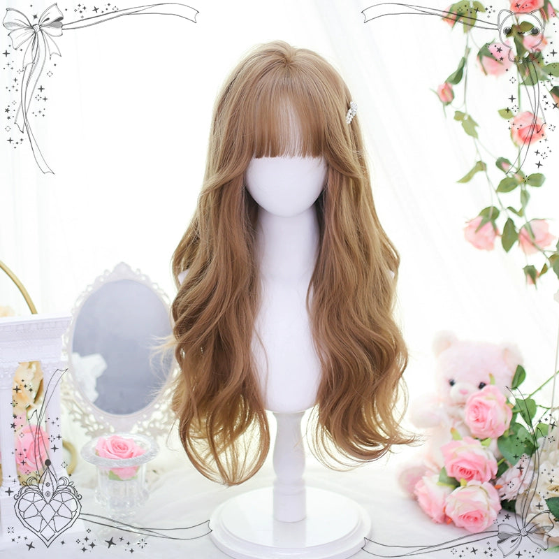 Lolita Wig Milk Tea Color Big Wave Long Curly Wig 35606:500758 35606:500758