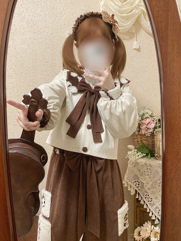 Kawaii Beige Coffee Coat Shirt Vest Shorts (L M S XL XS) 22766:353690 (L M S XL XS) 22766:353690