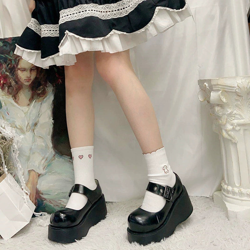 Harajuku Fashion Sponge Sole Thick Bottom Flats Shoes 21866:315072