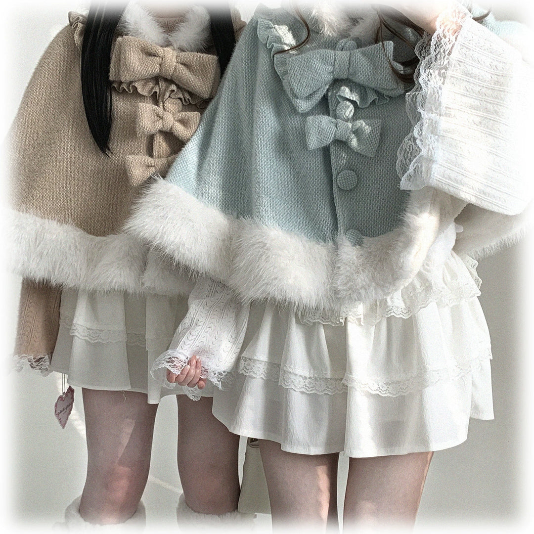 Cat-Ear Hooded Cape, Detachable Bows 44472:810590