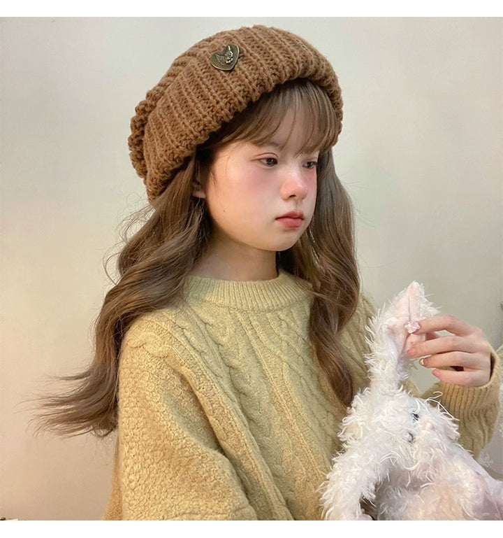 Warm Knitted Hat Thick Woolen Cap Winter Cold Hat 39338:620404