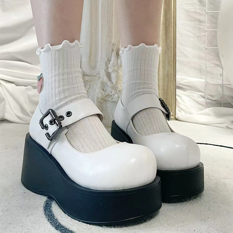 Harajuku Fashion Sponge Sole Thick Bottom Flats Shoes (33 34 35 36 37 38 39 40 41 / White) 21866:315044