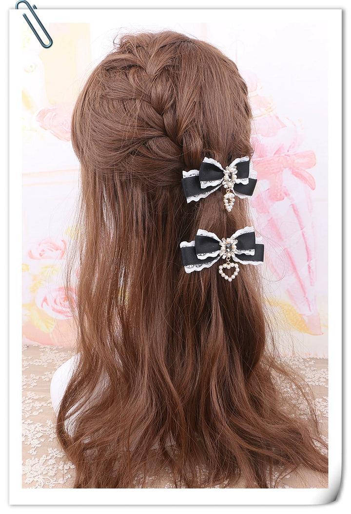 Jirai Kei Hair Clips Sweet Lace Barrettes Hair Accessory 38106:583036