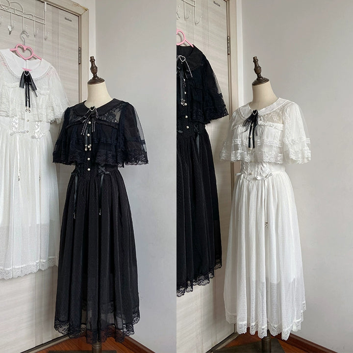 Ankle-length Seiso Kei Dress, Cape Design 43786:785303