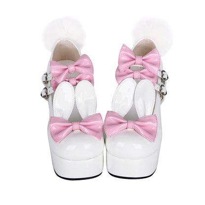 Lolita Shoes High Heels White Shoes With Bunny Ears 37454:561440