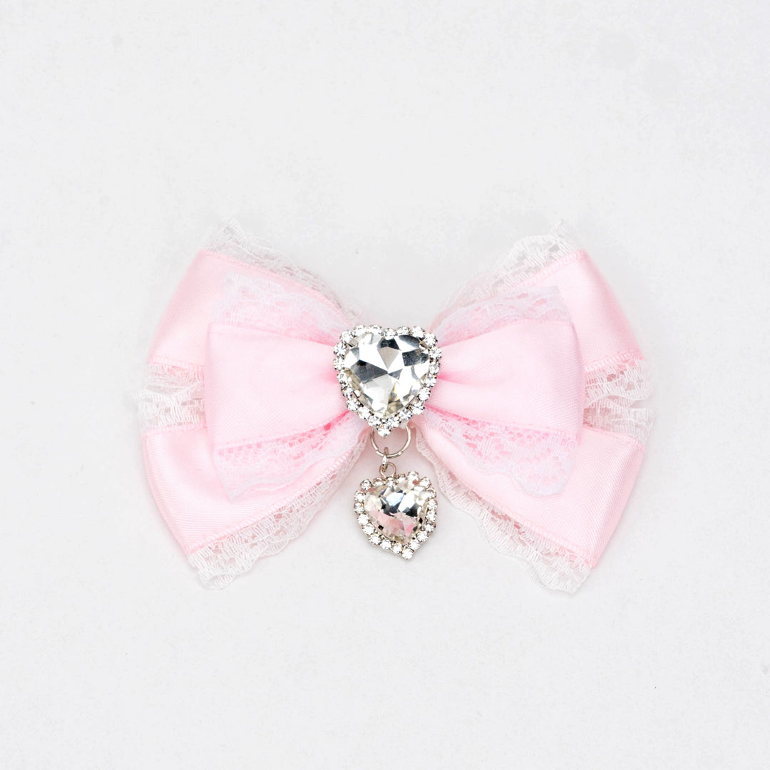 13-Color Jirai Kei Subculture Lace Rhinestone Bow Hair Clip 21590:310880 21590:310880