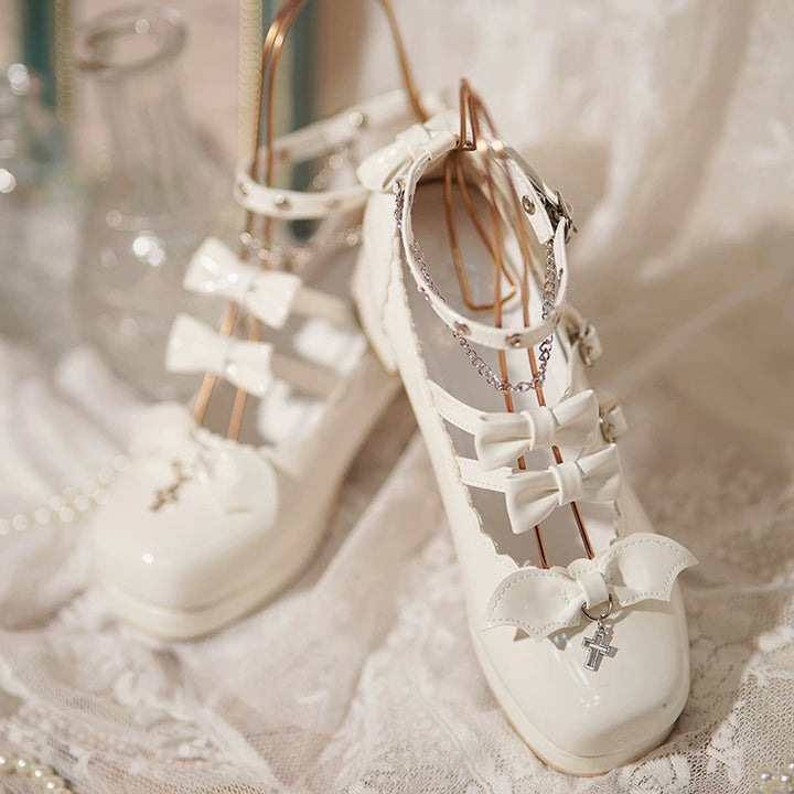 Halloween Gothic Lolita Heeled Shoes, Cross Pendant (34 35 36 37 38 39 40) 45653:857597