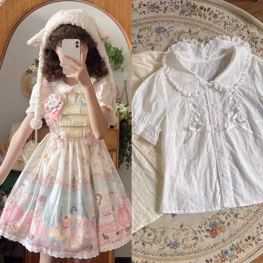 Lolita Creamy Color Dress Cute Princess JSK Dress (L M S XL) 31740:632104