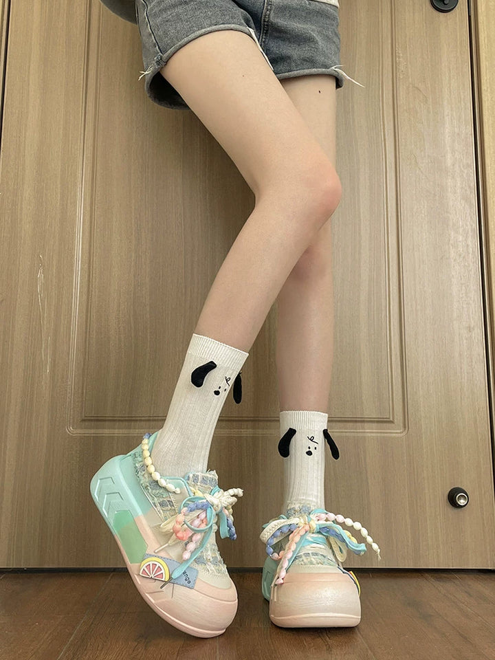 Kawaii Pink Blue Purple Shoes Pastel Platform Sneakers 31750:372520 31750:372520