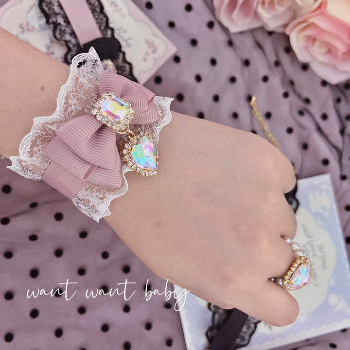 Jirai Kei Heart Butterfly Bow Lace Bracelet 3 Colors 21752:312704