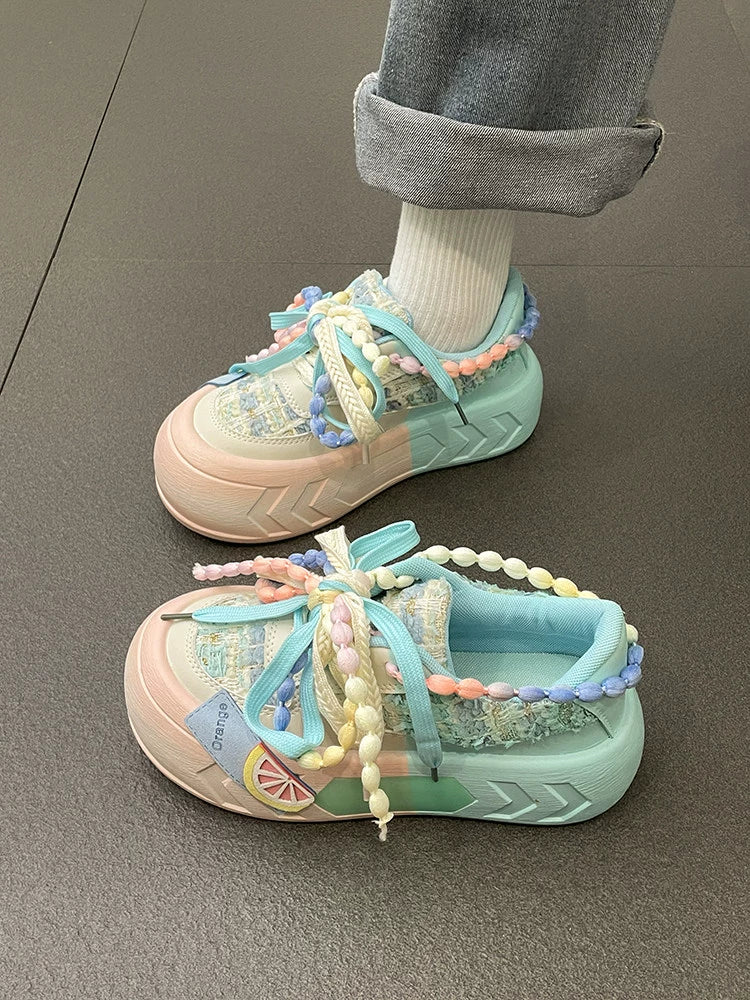 Kawaii Pink Blue Purple Shoes Pastel Platform Sneakers 31750:372450 31750:372450