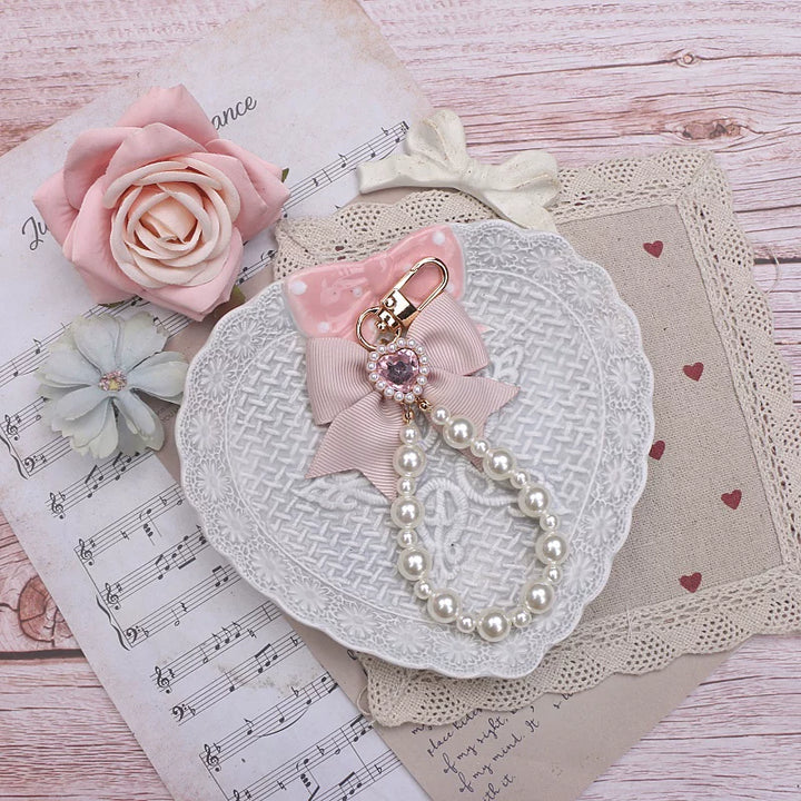 Ryousangata Rhinestone Wallet, Pom-Pom Pendant 45068:839562