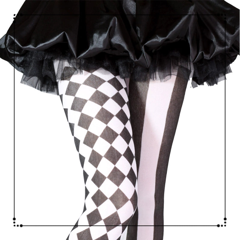 Halloween Style Striped & Checkered Pantyhose 44086:795582