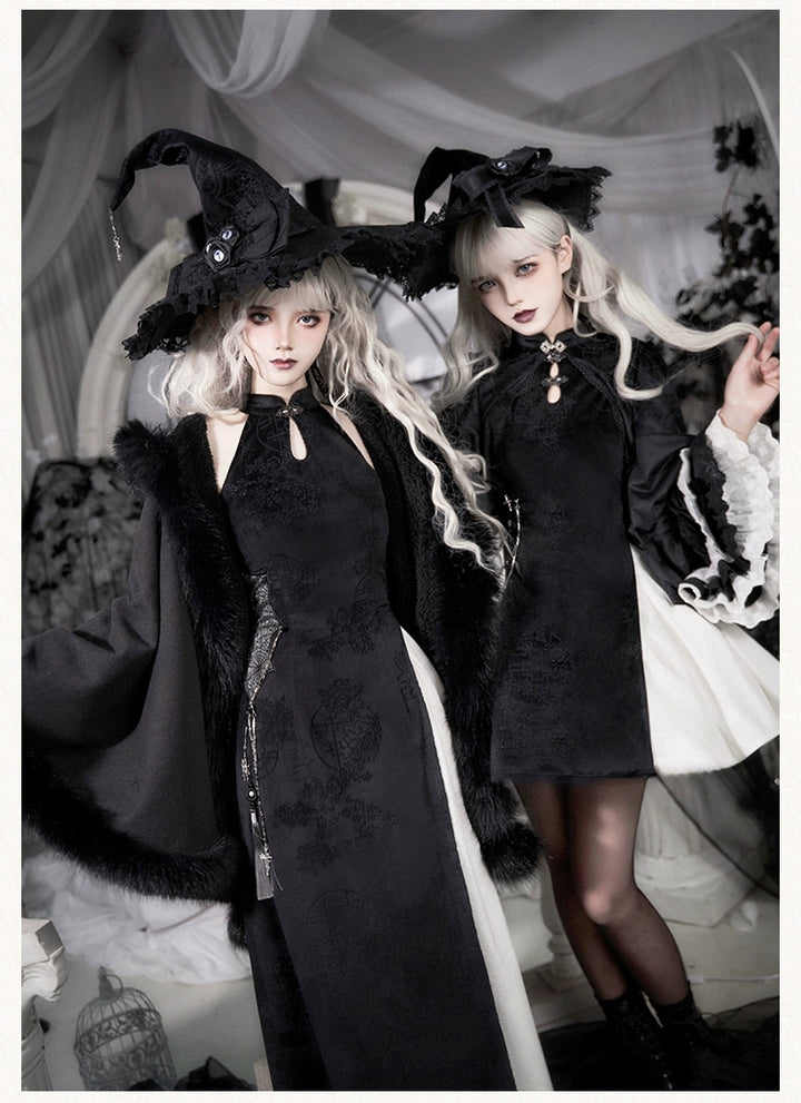 Gothic Lolita Cape Vibrant Hooded Coat Winter Fleece Cloak 40298:707522