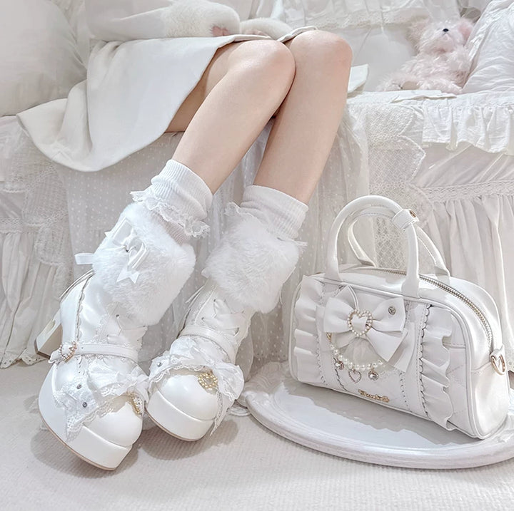 Jirai Kei 2-Way Handbag, Bow-Pearl Side Charm 44558:813663