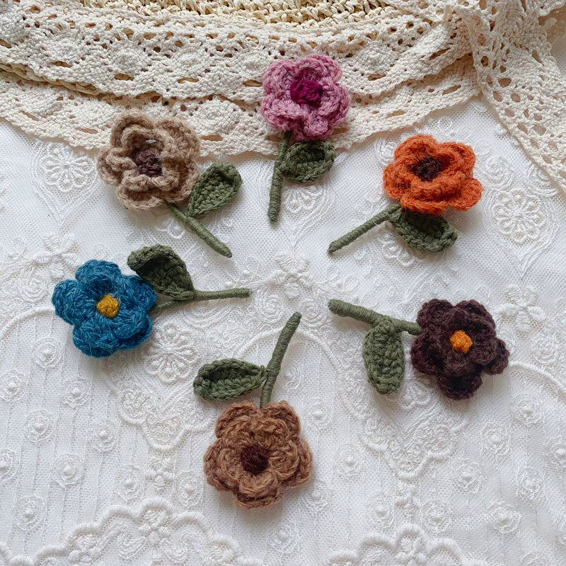 Mori Kei Brooch Handmade 3D Knitted Floral Brooch Pin 36436:522102