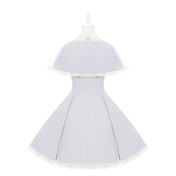 Ryousangata Cape Layered Dress, White & Blue 45573:853446