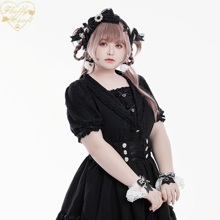 Lace Sailor Collar Jirai Kei Blouse, Heart Buttons 43586:780431