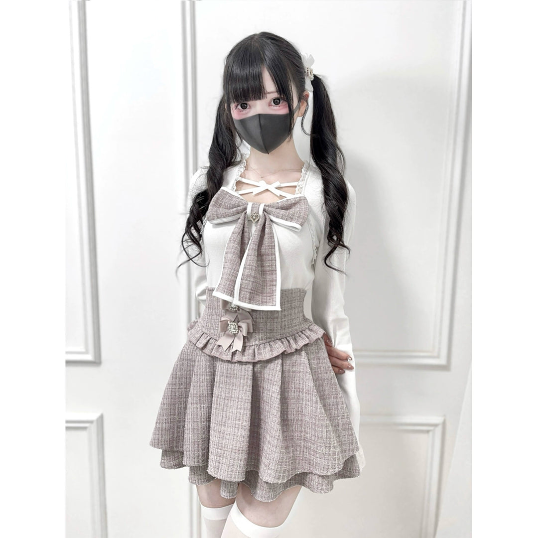 Ryousangata Knit Top, Chest Big Bow 44175:800579