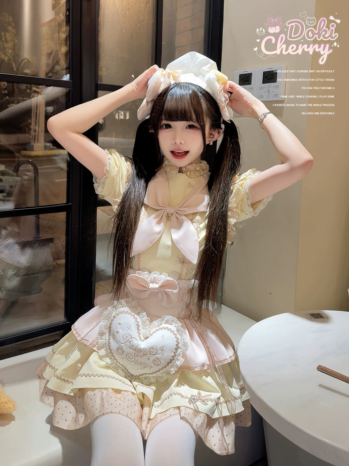Kawaii Lolita Baker-Inspired Blouse, Suspender Skirt 44466:809179