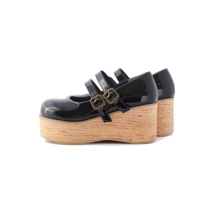 Retro-wooden Bottom Double Button Platforms Multicolor (34 35 36 37 38 39 40 41) 21784:318744 (34 35 36 37 38 39 40 41) 21784:318744