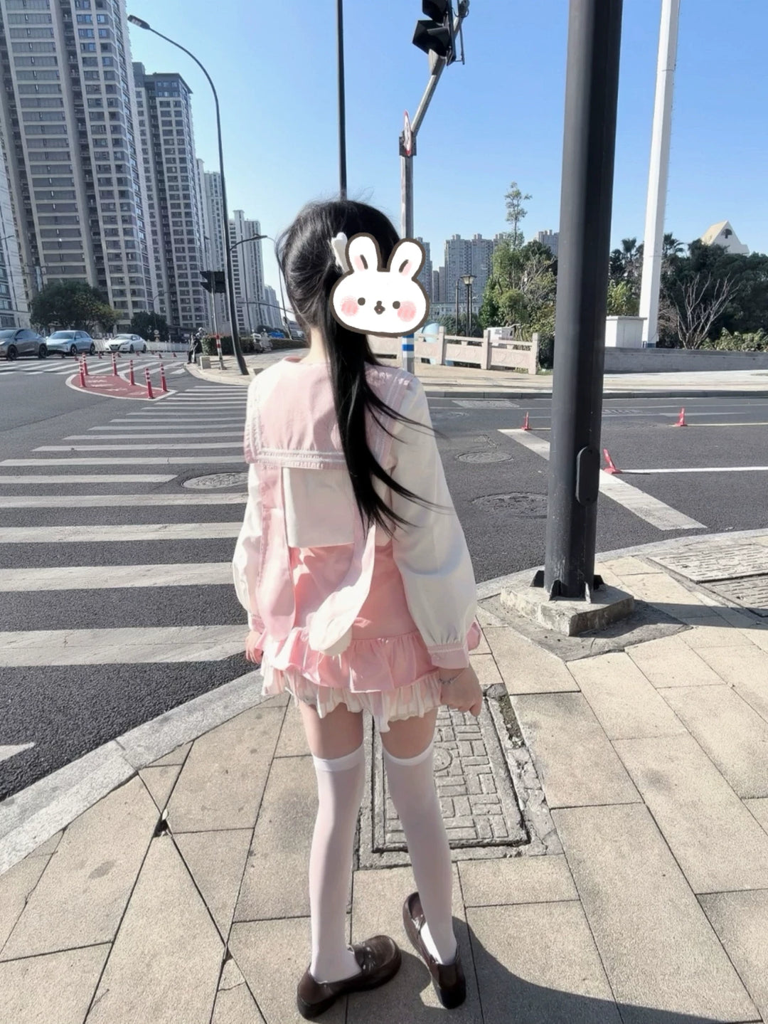 Kawaii Sleeveless Dress, Sailor Collar Blouse, Bunny Ear 44945:830892