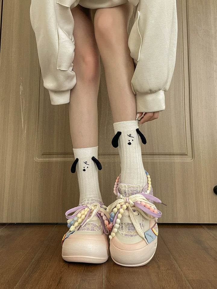 Kawaii Pink Blue Purple Shoes Pastel Platform Sneakers 31750:372470 31750:372470