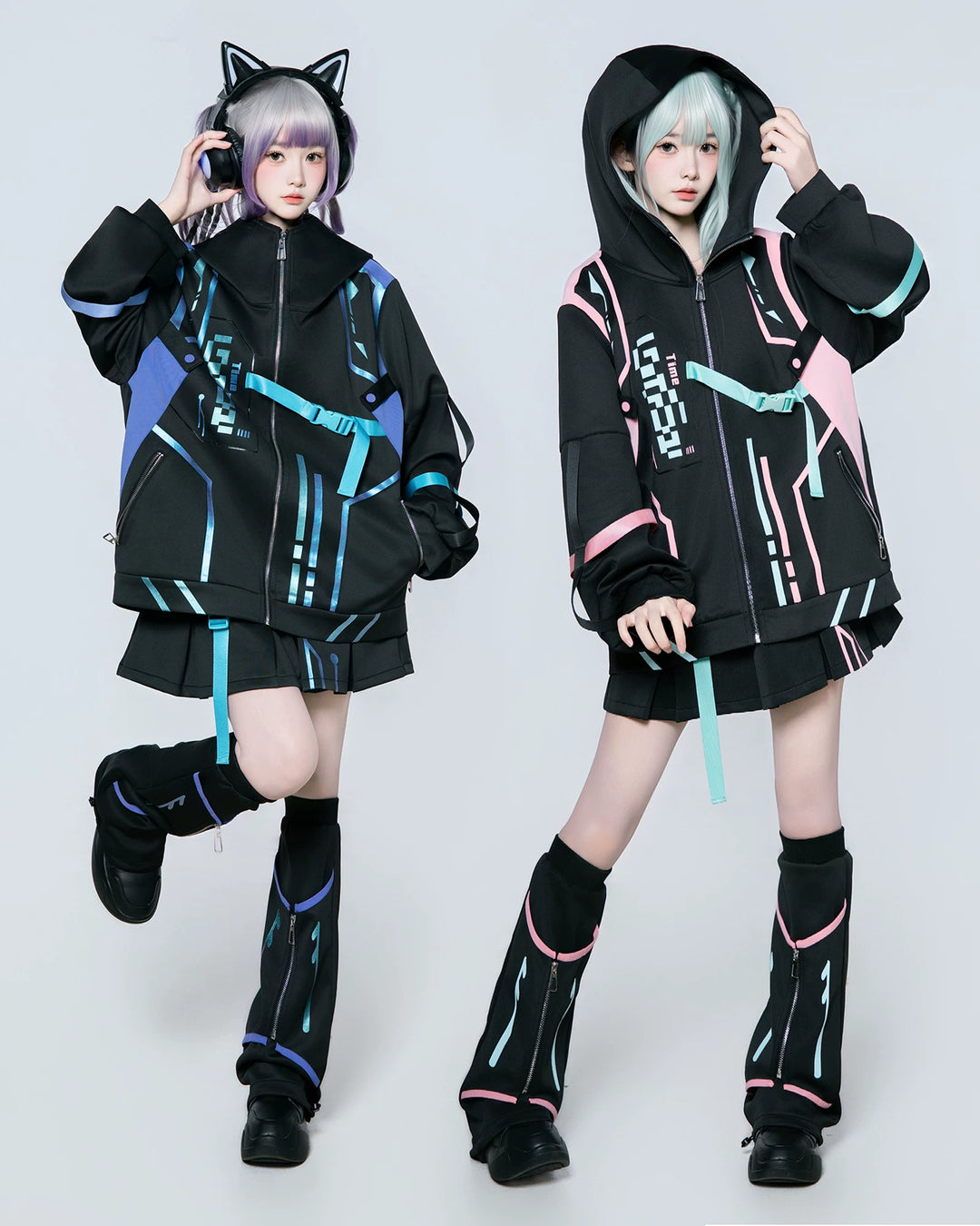Cyberpunk Fashion, Unisex Jacket and Skort Set 44425:810165