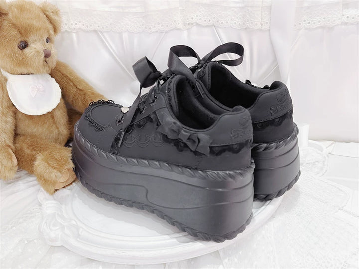 Jirai Kei Platform Shoes, Heart Details & Bows 45252:842631