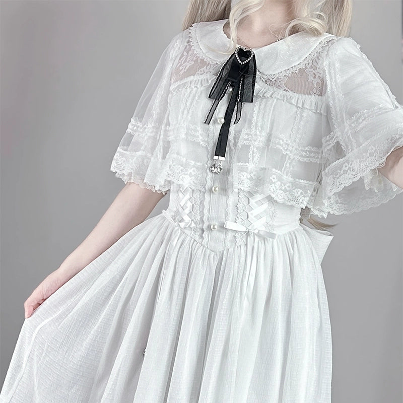 Ankle-length Seiso Kei Dress, Cape Design 43786:785304