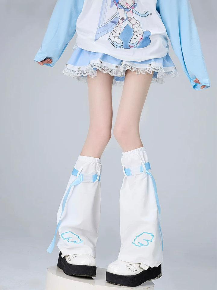 Tenshi Kaiwai Flared Leg Warmers, Wing Embroidery 45465:851464