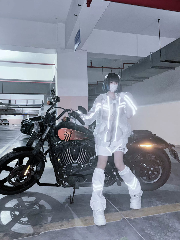 Subculture Organza Coat with Leg Warmers, Reflective Trim 45559:854220