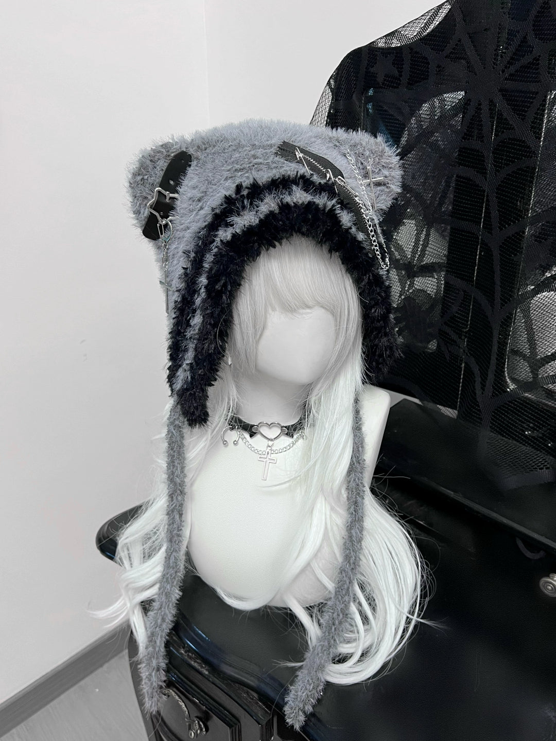 Jirai Kei Hat Bear Hat Winter Hat Fluffy Knitted Cap 40306:661304