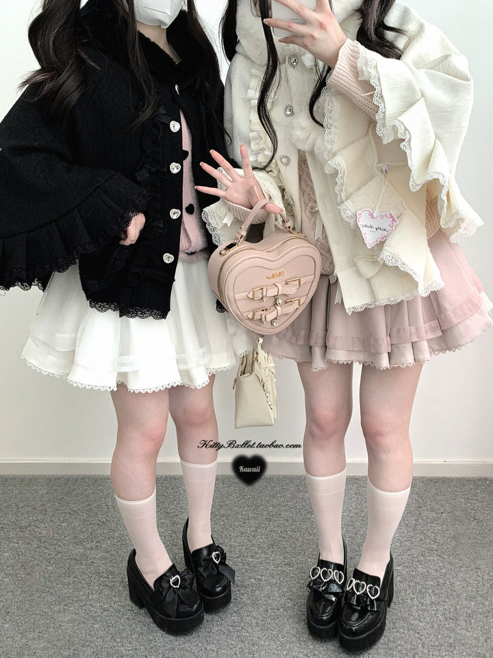 Sweet Style Winter Hooded Cape, Heart Rhinestone 42542:783459