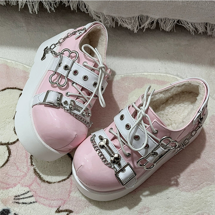 Y2K Platform Shoes Punk Gyaru Fashion Thick-Soled Shoes (34 35 36 37 38 39 40) 38262:594150