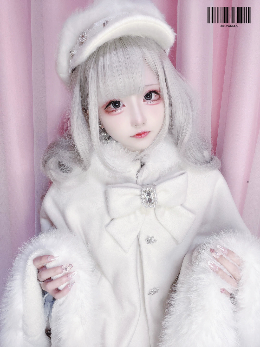 Jirai Kei Coat Cat Ear Hood Coat Winter Wool Cape Jacket 40958:702690