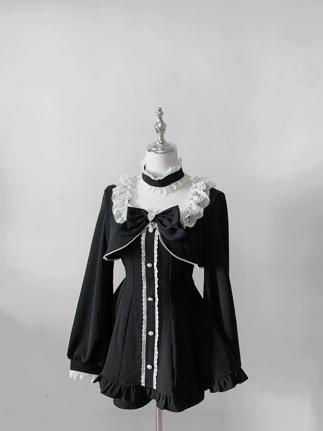 Jirai Kei Long Sleeves Dress, Pocketed Shorts (L M S XL) 44197:808146