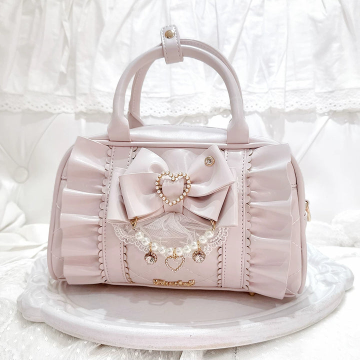 Jirai Kei 2-Way Handbag, Bow-Pearl Side Charm 44558:813667