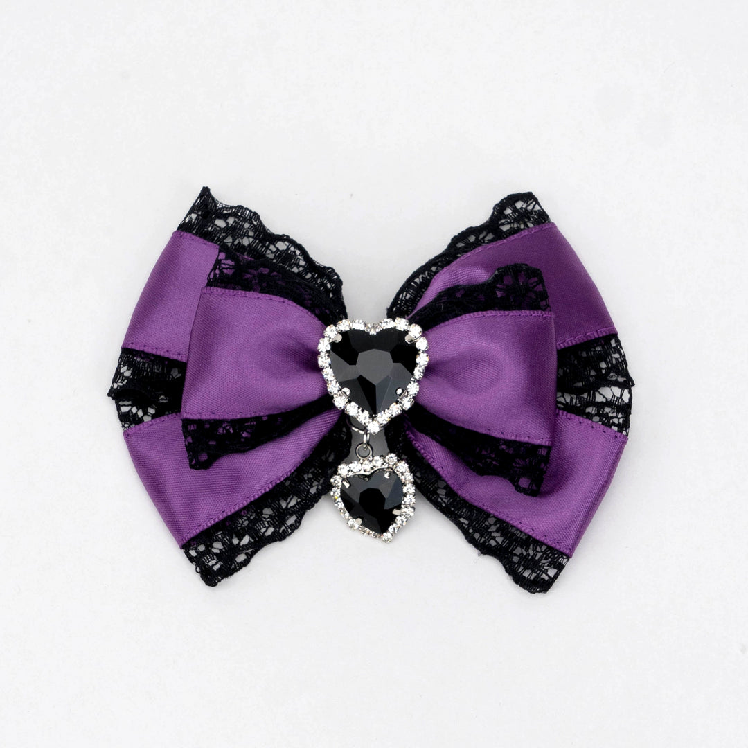 13-Color Jirai Kei Subculture Lace Rhinestone Bow Hair Clip 21590:310930 21590:310930